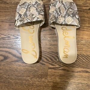 Sam Edelman Tan Sandals with Snakeskin Design